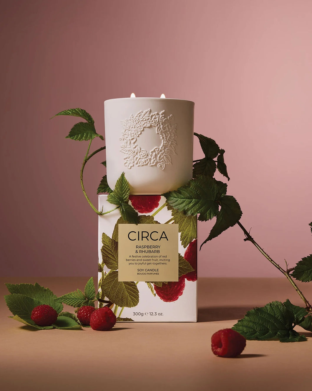 RASPBERRY & RHUBARB Soy Candle 300g
